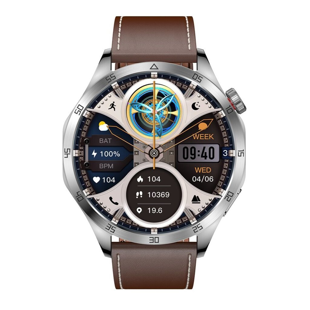 Microwear GT4 Pro Silver Leather kaina ir informacija | Išmanieji laikrodžiai (smartwatch) | pigu.lt