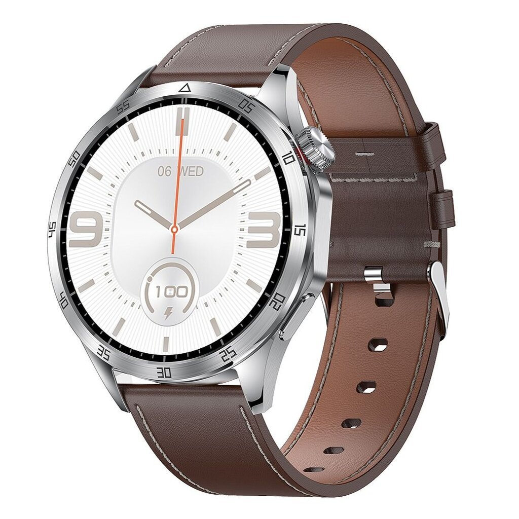 Microwear GT4 Pro Silver Leather kaina ir informacija | Išmanieji laikrodžiai (smartwatch) | pigu.lt