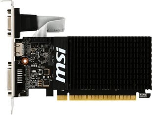 Видеокарта MSI GeForce GT 710 2GB DDR3, 64 bit, HDMI, DVI, D-Sub, GT 710 2GD3H LP цена и информация | Видеокарты (GPU) | pigu.lt