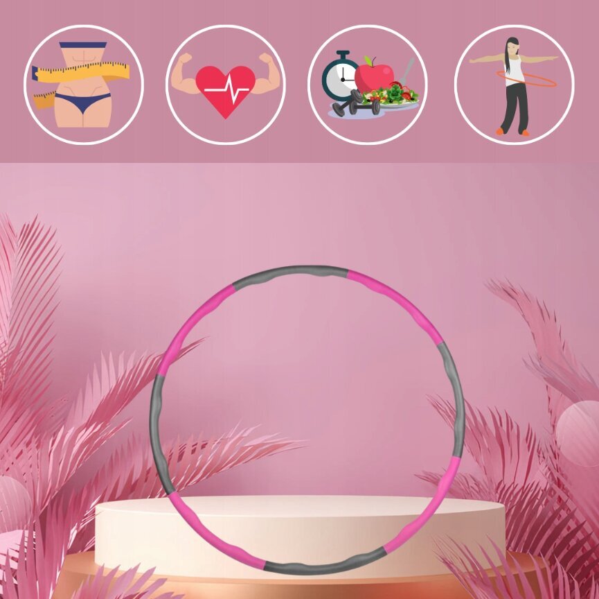 Gimnastikos lankas Hula Hop, 1 m, rožinis kaina ir informacija | Gimnastikos lankai ir lazdos | pigu.lt