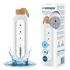 Стеклянная бутылка Wessper B1 Borosilicate, 0.5 л цена и информация | Фляги для воды | pigu.lt