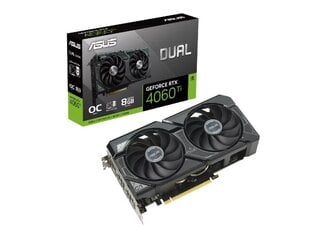 Asus Dual GeForce RTX 4060 Ti SSD OC Edition (90YV0JS0-M0NA00) kaina ir informacija | Vaizdo plokštės (GPU) | pigu.lt