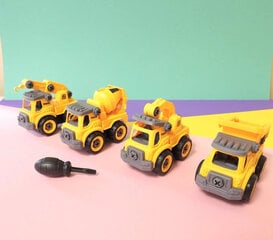 Машинки-конструкторы DIY, 4 шт. цена и информация | Игрушки для мальчиков | pigu.lt