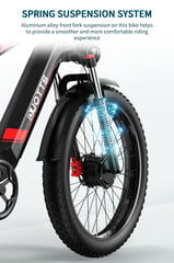 Elektrinis dviratis Duotts F26, raudonas kaina ir informacija | Elektriniai dviračiai | pigu.lt