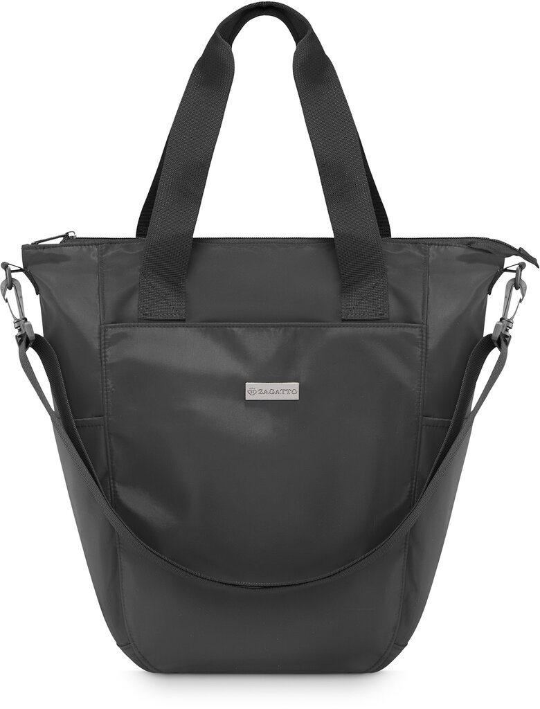 Moteriška juoda rankinė per petį, talpi pirkinių krepšys Zagatto kaina ir informacija | Moteriškos rankinės | pigu.lt