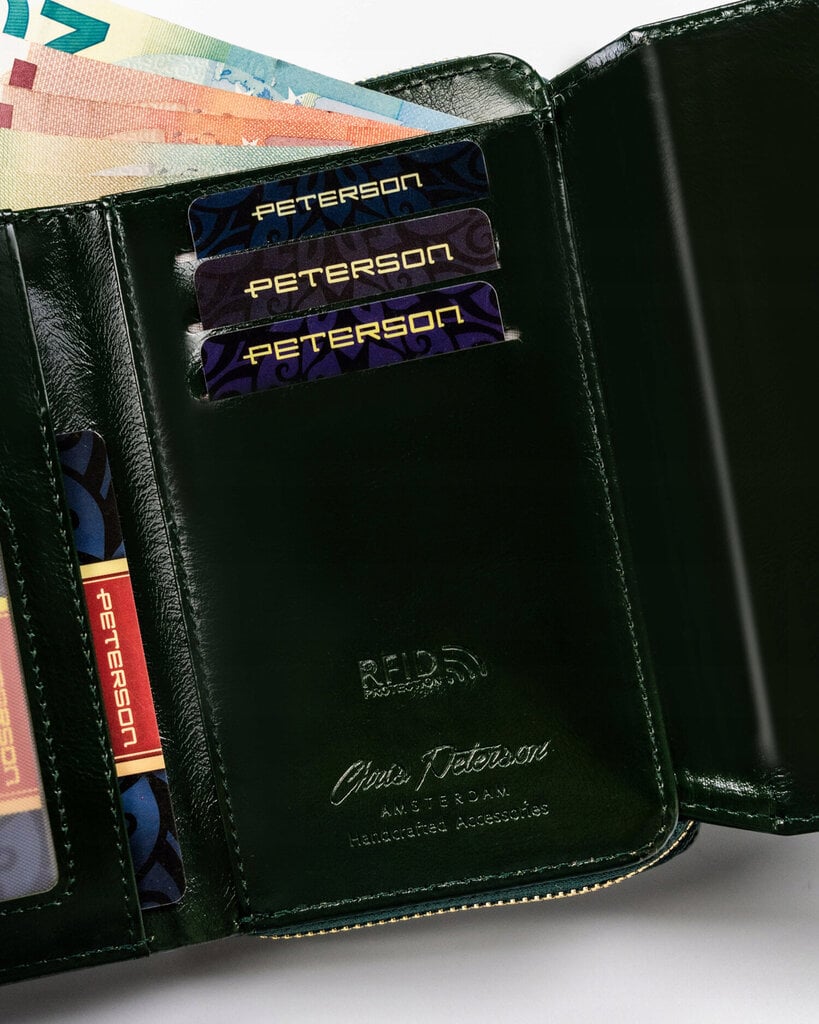 Moteriška piniginė Peterson, žalia цена и информация | Piniginės, kortelių dėklai moterims | pigu.lt