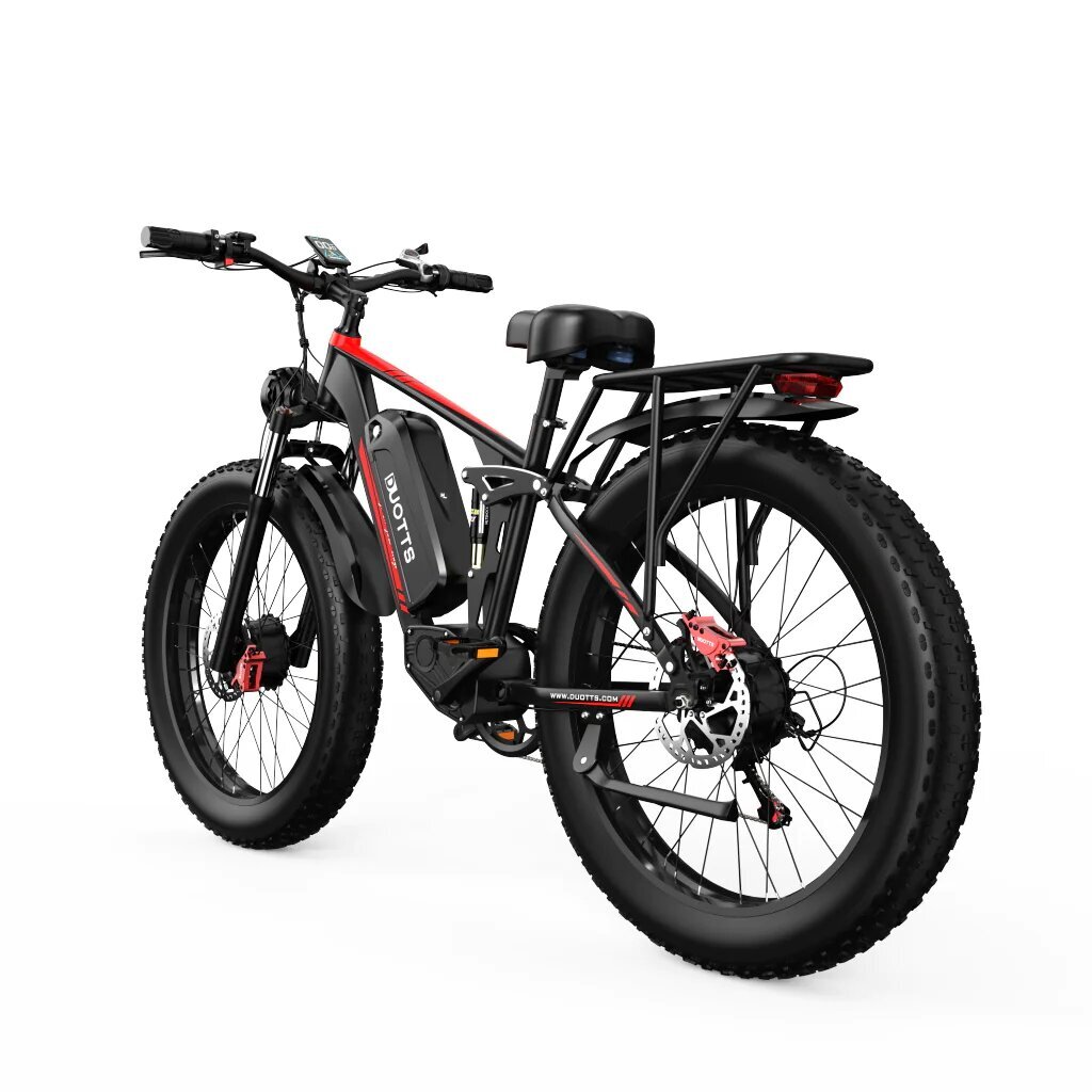 Elektrinis dviratis Duotts S26, juodas/raudonas kaina ir informacija | Elektriniai dviračiai | pigu.lt