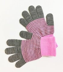 Knitas детские перчатки 057*02, серый/розовый 4779018644457 цена и информация | Шапки, перчатки, шарфы для девочек | pigu.lt