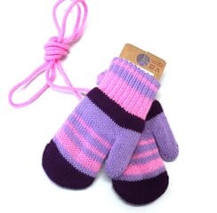 KNITAS ДЕТСКИЕ ВАРЕЖКИ 607*03, тёмно-лиловый/светло-лиловый 185607*03-005 цена и информация | Шапки, перчатки, шарфы для девочек | pigu.lt