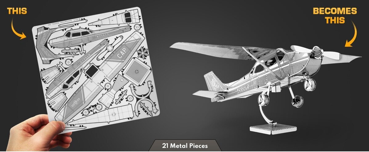 Metalinis 3D konstruktorius Metal Earth Cessna Skyhawk 172 kaina ir informacija | Konstruktoriai ir kaladėlės | pigu.lt