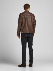 JACK & JONES мужская куртка из искусственной кожи 12147218*02, коричневый/choc 5715106702608 цена и информация | Мужские куртки | pigu.lt