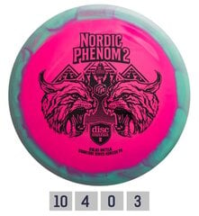 Discgolf DISCMANIA Distance Driver S-LINE PD NORDIC PHENOM 2 green/pink 10/4/0/3 цена и информация | Диск-гольф | pigu.lt