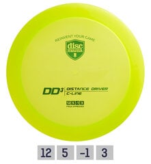 Diskgolfo diskas Discmania Distance Driver C-Line DD3, žalias kaina ir informacija | Diskgolfas | pigu.lt