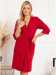 Chalatas moterims Basic, raudonas цена и информация | Женские халаты | pigu.lt