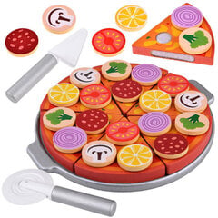 Деревянный набор нарезки пиццы Acarebanny, 27 частей цена и информация | Игрушки для девочек | pigu.lt
