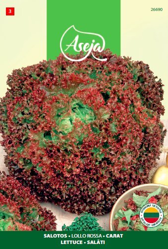 Sėjamosios salotos /Leaf lettuce/ Lollo Rossa, ASEJA, 2g, 26690( 3 ) цена и информация | Daržovių, uogų sėklos | pigu.lt