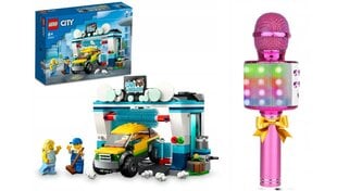 60362 LEGO® City automobilių plovykla ir Bluetooth karaoke mikrofonas Manta, rožinis kaina ir informacija | Konstruktoriai ir kaladėlės | pigu.lt