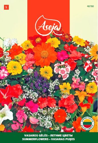 Vasaros gėlės (mišinys) /Summerflowers/, ASEJA, 1,5g, 48780( 5 ) kaina ir informacija | Gėlių sėklos | pigu.lt