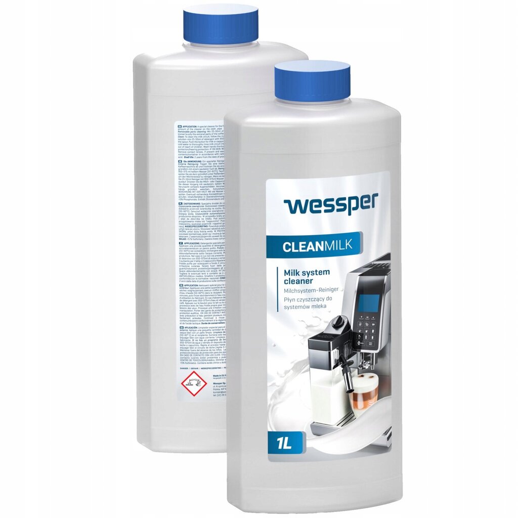 Wessper kavos aparatų valiklis CleanMilk, 1L kaina ir informacija | Valikliai | pigu.lt