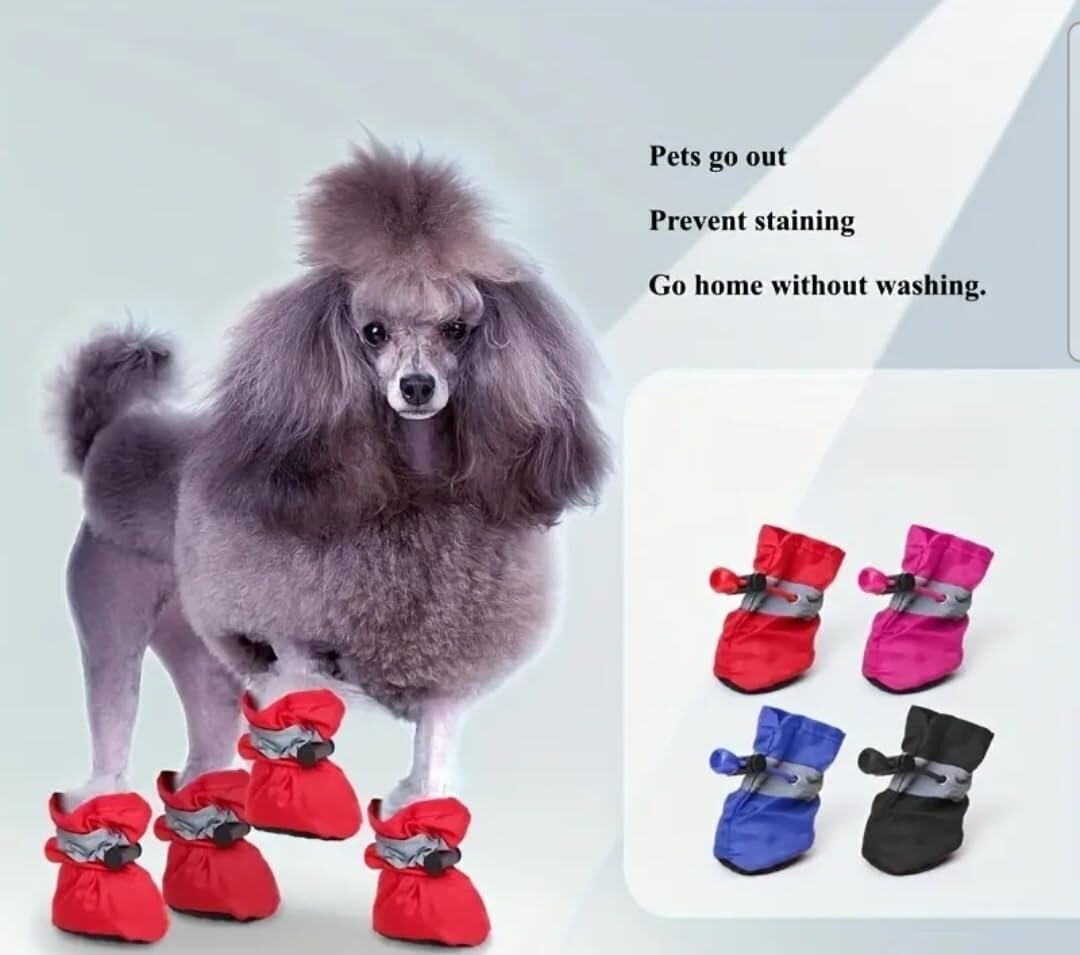Vandeniui atsparūs šunų batai, S, juodi цена и информация | Drabužiai šunims | pigu.lt