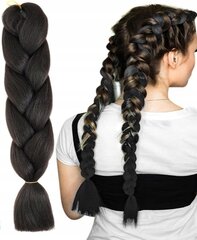 Plaukai, juodos ilgos pynės, WA4 цена и информация | Аксессуары для волос | pigu.lt