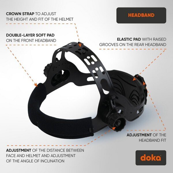 Automatinė suvirinimo kaukė Doka pro 1 kaina ir informacija | Galvos apsauga | pigu.lt