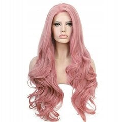 Perukas, ilgi garbanoti plaukai, rožinės spalvos, W89 kaina ir informacija | Plaukų aksesuarai | pigu.lt