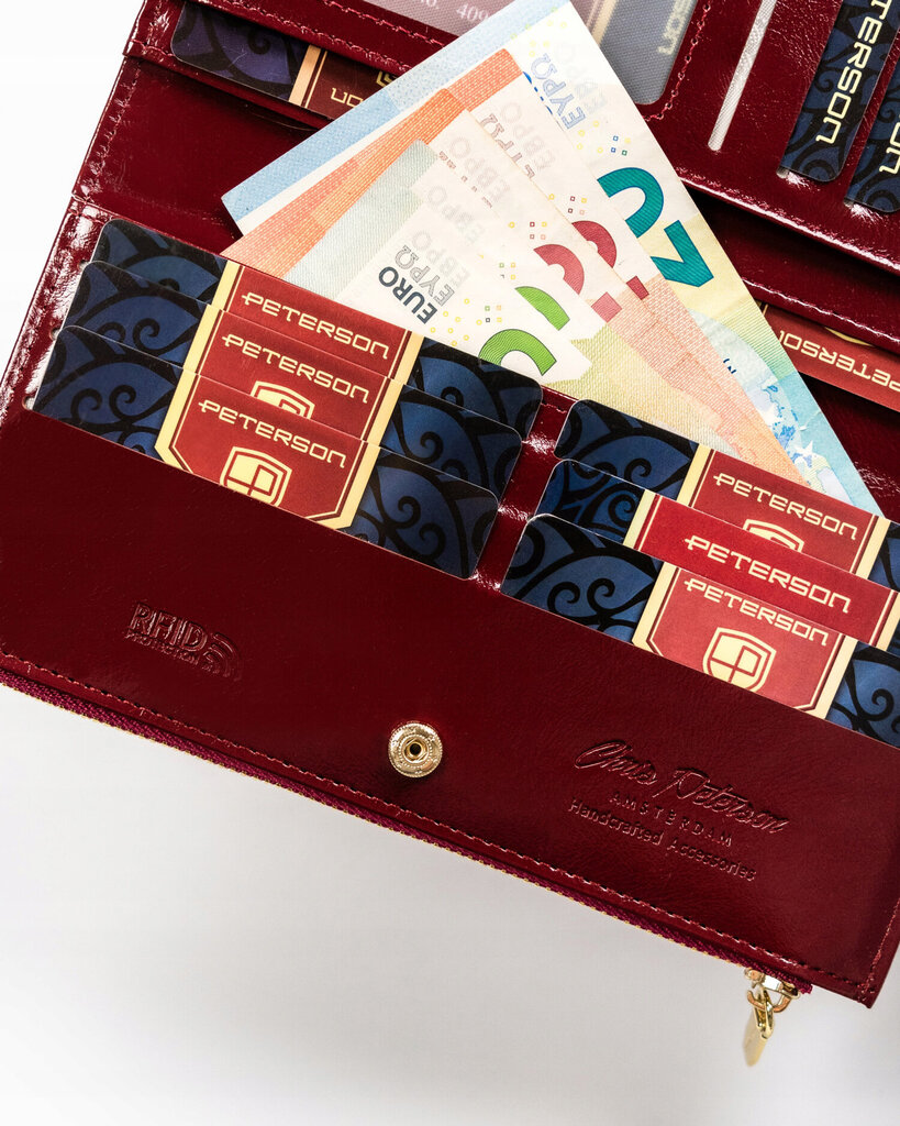 Moteriška piniginė Peterson, bordinės spalvos kaina ir informacija | Piniginės, kortelių dėklai moterims | pigu.lt