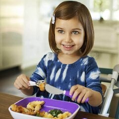 Stalo įrankių rinkinys vaikams Munchkin Splash, violetiniai kaina ir informacija | Kūdikių indai, indeliai pienui ir įrankiai | pigu.lt
