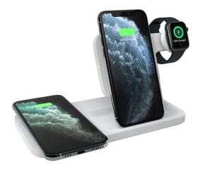 Беспроводное зарядное устройство Logitech Powered 3-IN-1 - на 3 устройства (iPhone/Android, Airpods, зарядное устройство для Apple Watch) цена и информация | Зарядные устройства для телефонов | pigu.lt