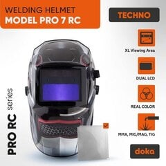 Сварочная маска автоматическая DOKA PRO 7 RC Techno цена и информация | Защита для головы | pigu.lt