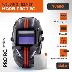 Сварочная маска автоматическая DOKA PRO 7 RC Turbo цена и информация | Защита для лица и головы | pigu.lt