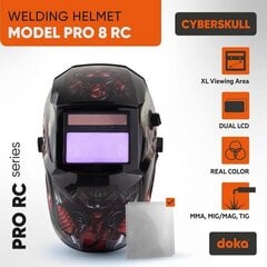 Сварочная маска автоматическая DOKA PRO 8 RC Cyberskull цена и информация | Защита для головы | pigu.lt