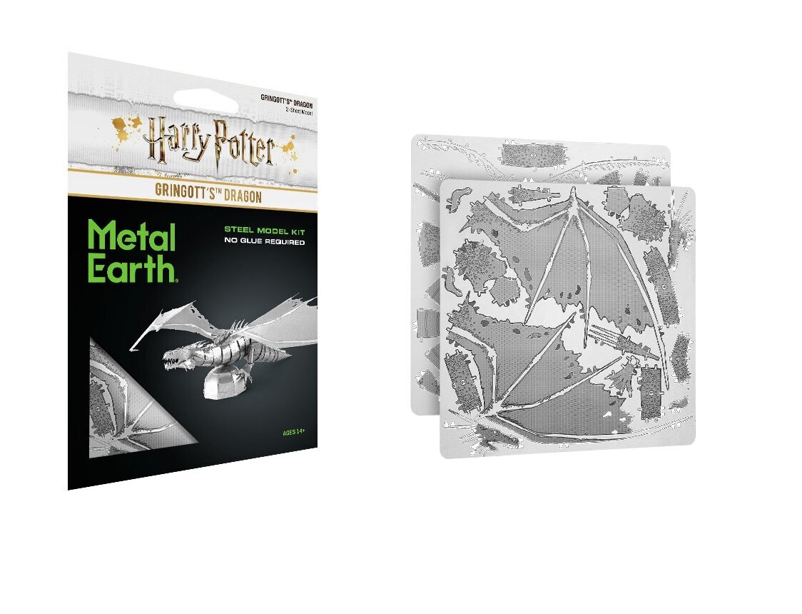 Metalinė dėlionė - konstruktorius Metal Earth Harry Potter Gringgotts Dragon 3D kaina ir informacija | Konstruktoriai ir kaladėlės | pigu.lt