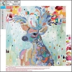 Алмазная мозаика 5D "Deer" 30x30cm цена и информация | Алмазная мозаика | pigu.lt