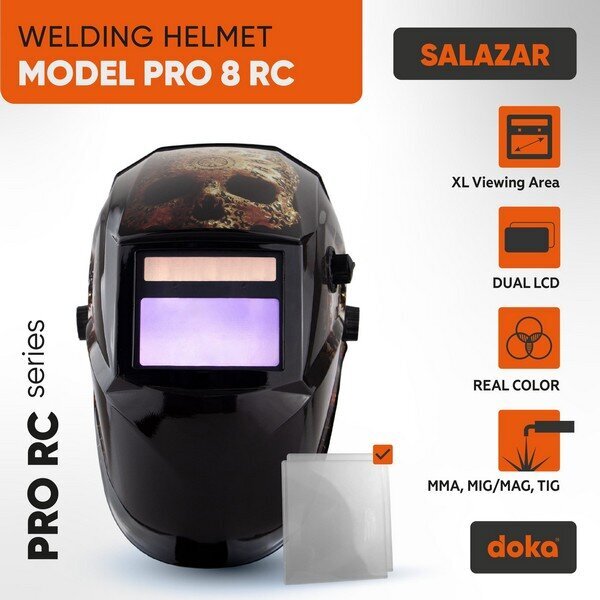 Automatinė suvirinimo kaukė Doka Pro 8 RC Salazar kaina ir informacija | Galvos apsauga | pigu.lt