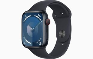 Apple Watch Series 9 GPS 45mm Midnight Aluminium Case with Midnight Sport Band - M/L MR9A3ET/A цена и информация | Смарт-часы (smartwatch) | pigu.lt