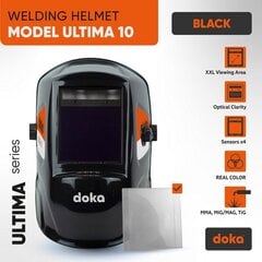 Сварочная маска автоматическая DOKA ULTIMA 10 Black цена и информация | Защита для головы | pigu.lt