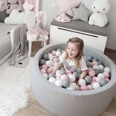 Сухой бассейн 200 шариков 90х30 см бело-серо-розовый цена и информация | Игрушки для малышей | pigu.lt