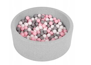 Сухой бассейн 200 шариков 90х30 см бело-серо-розовый цена и информация | Игрушки для малышей | pigu.lt