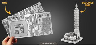 Metalinė dėlionė - konstruktorius Metal Earth Premium Series Taipei 101 3D kaina ir informacija | Konstruktoriai ir kaladėlės | pigu.lt