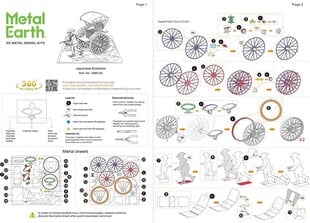 Metalinė dėlionė - konstruktorius Metal Earth Japanese Rickshaw 3D kaina ir informacija | Konstruktoriai ir kaladėlės | pigu.lt