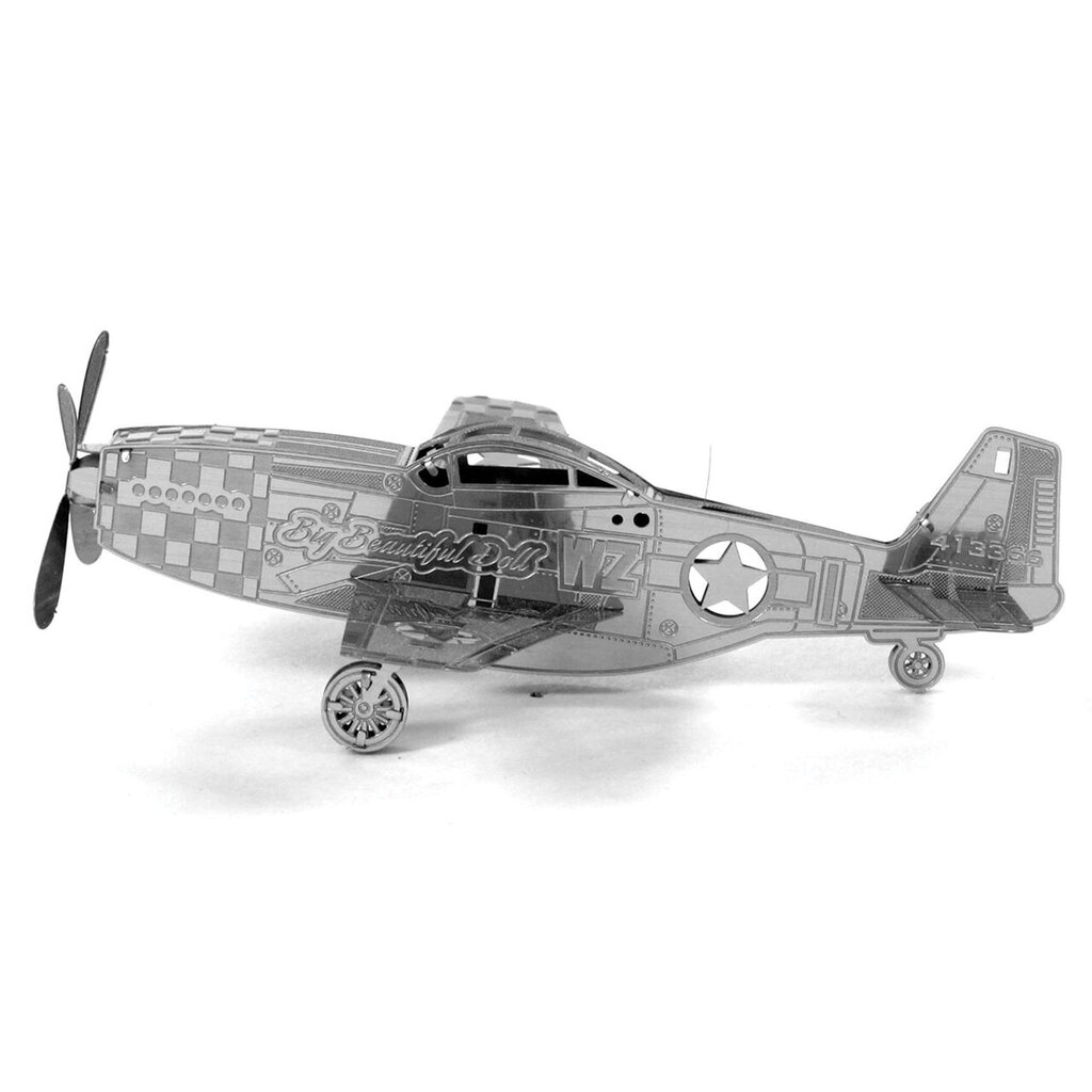 Metalinė dėlionė - konstruktorius Metal Earth Mustang P-51 3D kaina ir informacija | Konstruktoriai ir kaladėlės | pigu.lt