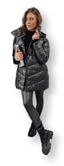 Moteriškas juodas dygsniuotas žieminis paltas Molina kaina ir informacija | Striukės moterims | pigu.lt