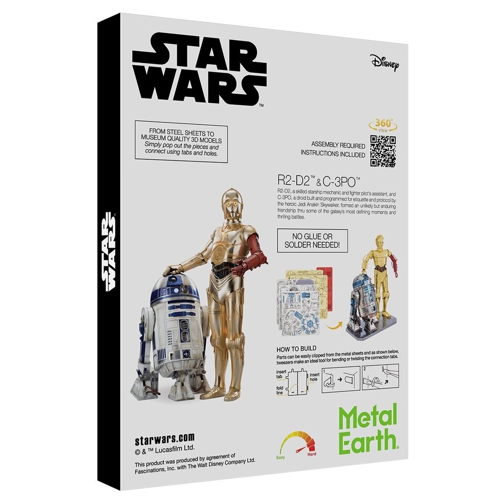 Metalinė dėlionė - konstruktorius Metal Earth Star Wars R2-D2 & C-3PO, Gift Box 3D цена и информация | Konstruktoriai ir kaladėlės | pigu.lt