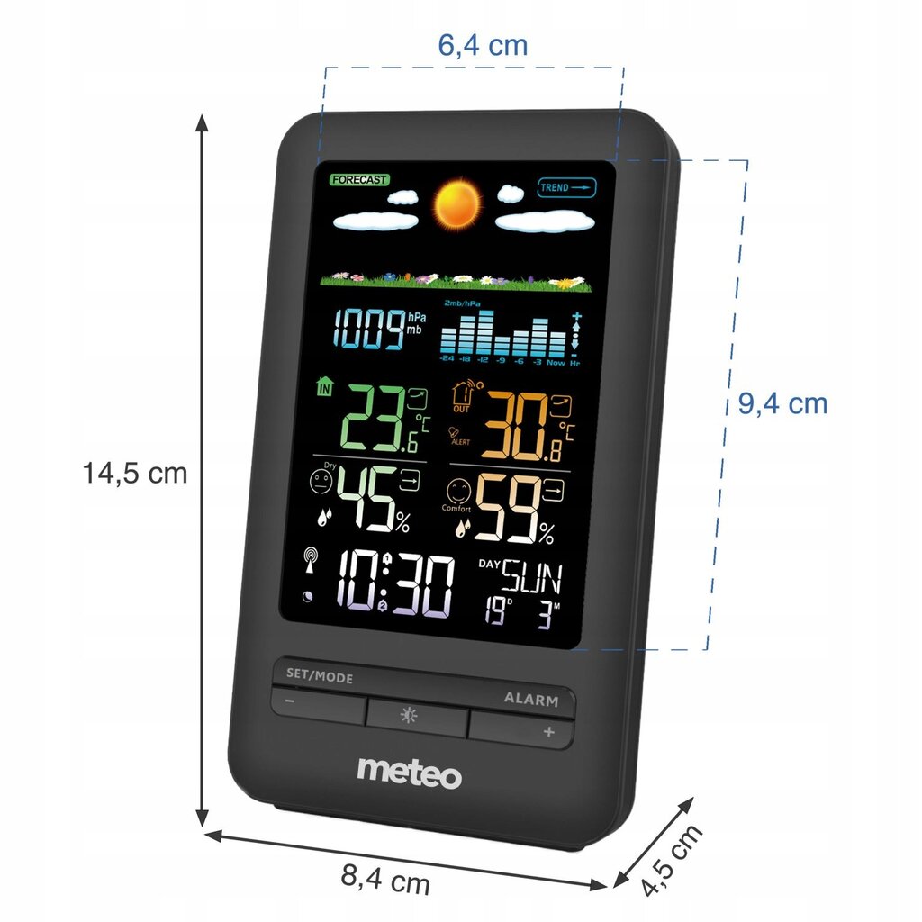 Meteorologijos stotis METEO SP103 su jutikliu kaina ir informacija | Meteorologinės stotelės, termometrai | pigu.lt