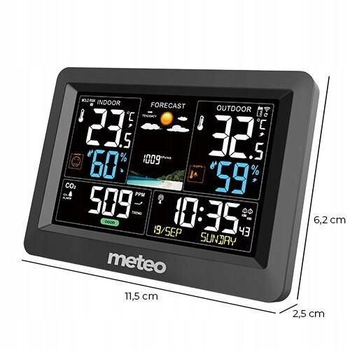 Meteorologinė stotis METEO SP105 su CO2 matavimu kaina ir informacija | Meteorologinės stotelės, termometrai | pigu.lt
