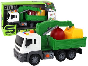 Žaislinis šiukšliavežis su kranu ir garso efektais, žalias kaina ir informacija | Žaislai berniukams | pigu.lt