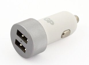 GP USB automobilinis įkroviklis (2USBx2.4A/2.4A), baltas kaina ir informacija | Krovikliai telefonams | pigu.lt