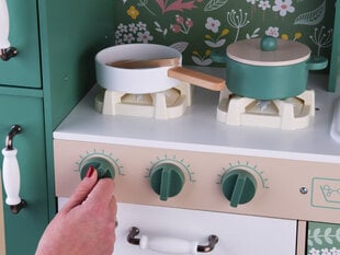 Vaikiška virtuvėlė su priedais, žalia kaina ir informacija | Žaislai mergaitėms | pigu.lt